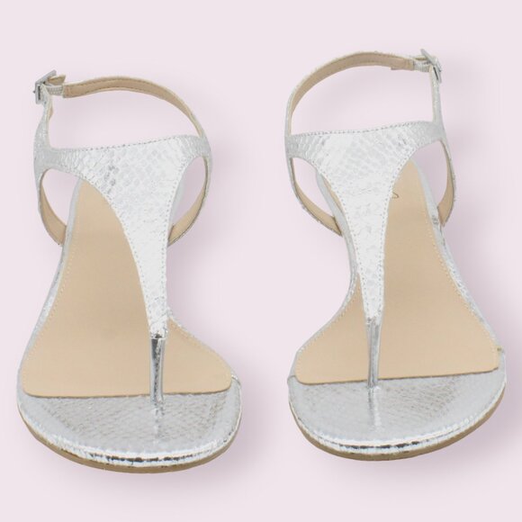 Jewel Badgley Mischka Womens Silver Snake Sandals - Picture 3 of 8